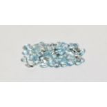 A quantity of loose oval cut aquamarines, totalling 20.04 carat approximately