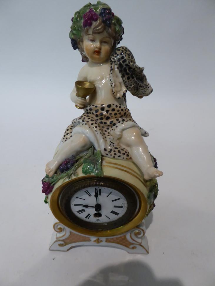 A Continental porcelain mantel timepiece - Image 2 of 5