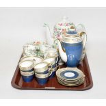 A Royal Doulton coffee set and a Minton Haddon Hall coffee set