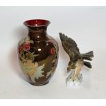 A large modern Zsolnay lustre jar and a Herend eagle