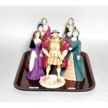 Coalport Henry VIII and his six wives, limited edition of 450, with boxes (7)