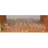 A service of drinking glasses engraved with flowers, seventy pieces
