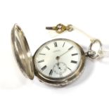 A silver full hunter pocket watch, movement signed P Eprile, Edinburgh