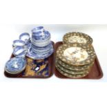 A Royal Worcester aesthetic period dessert service; Copeland Spode Italian scene china etc (two