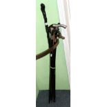 A silver mounted horn handle walking stick and six other walking sticks (7)