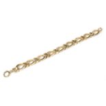 A 9 carat gold figaro link bracelet, length 19cm. Gross weight 40.60 grams.