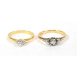 An 18 carat gold diamond solitaire ring, estimated diamond weight 0.20 carat approximately, finger