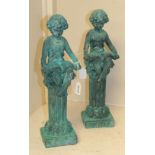 A pair of fairies on columns