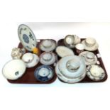 A quantity of 18th and 19th century English ceramics including Delft plate, Pratt ware caddy,