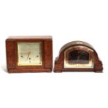 Elliot quarter chime; H Lamb, West Hartlepool and another chiming mantel clock Both cases with