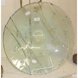 A large art glass charger, second half 20th century, bamboo design Slight scratching to the