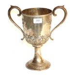 A Victorian silver two-handled cup, by George Maudsley Jackson, London, 1893, tapering and on high
