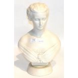 A 19th century Copeland Parian bust of Alexandra on a later socleLater associated circular base. The