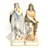 A pair of 19th century Continental porcelain figures of classical maidens, Iphigenia and