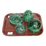 Four Victorian Sunderland dump paperweightsAll with surface scratching. Two of the paperweights with