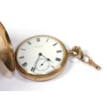 An Elgin pocket watch stamped '9K'Movement in going order.