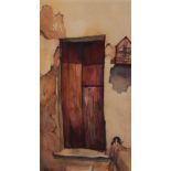 Paul Millichip (1929-2018), ''Carvoeiro Door'', signed, inscribed verso, watercolour, 49cm by 26.5cm