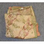 European 18th/19th century large panel of silk brocade, in cream with floral motifs and pale pink