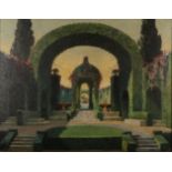 Hans Frahm (1864-1938) German, The Gardens at Tivoli, signed and dated 1924, oil on canvas, 52cm