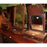 Three 19th century mahogany dressing table mirrors