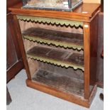 A small mahogany three tier open bookcase