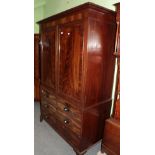 A George III mahogany linen press