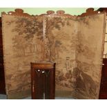 A pair of tapestry folding screens