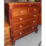 An early Victorian mahogany scotch chest of drawers