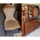 A tilt top occasional table; a modern jardiniere stand; a Victorian sideboard; a modern button