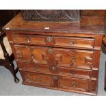 A late 17th century oak chest of drawers