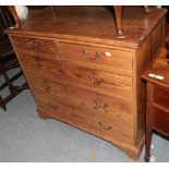 A 19th century pine four height chest of drawers