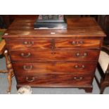 A George III mahogany four height chest of drawers