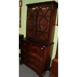 A George III mahogany bureau bookcase