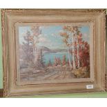 Otto Planding (1887-1964) Canadian, Lake Rosseau, signed, oil on board, 29.5cm by 39.5cm