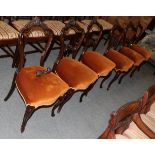 Six Victorian dining chairs
