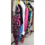 Quantity of modern costume including Biba, Ghost, Karen Millen etc together with two scarves (rail)