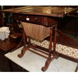 A Victorian rosewood sewing/games table