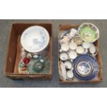 Assorted ceramics and glass including Maling; Royal Doulton figure; Hummel figures; pottery slops