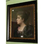 F H Percival (20th century) Portrait of a lady, signed pastel, 150cm by 43cm