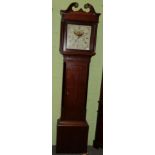 An oak thirty hour longcase clock, signed Sagar, Skipton, circa 1800 Hood with some woodworm holes