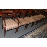 Six Regency mahogany dining chairs (4+2)
