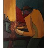 Constantine Stereo (Contemporary), Man with blowtorch, signed and dated 1976, inscribed verso, oil