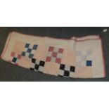 Canadian Red Cross Society Quilt, worked in a design of alternating squares and patched squares,