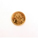 Gold Half Sovereign 2000, cased, no certificate, BU