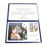 Gold Sovereign 2002 in a Queen Mother First Day Cover, in a Westminster leatherette folder with