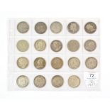 19 x Halfcrowns, George III to Edward VII comprising 1816(x2), 1819, 1820(George IV), 1836,