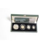 Britannia 4-coin silver proof set 2003 (£2, £1, 50p & 20p), with cert, In case of issue, some