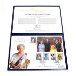 Gold Sovereign 2002 in a Queen Mother Memorial Cover, in a Westminster leatherette folder with