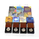 Australia, silver proof dollars (4), Treasures of Australia series, Sapphire 2007, Opal 2008,