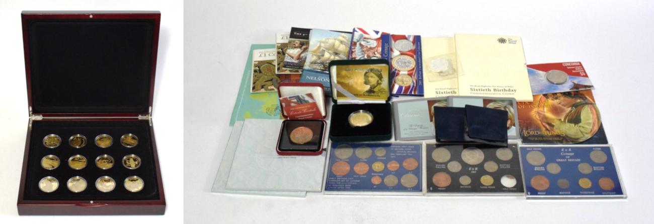 Solomon Islands, silver proof and gilt Crown sized coins (12), 2005, set to celebrate 100 years of